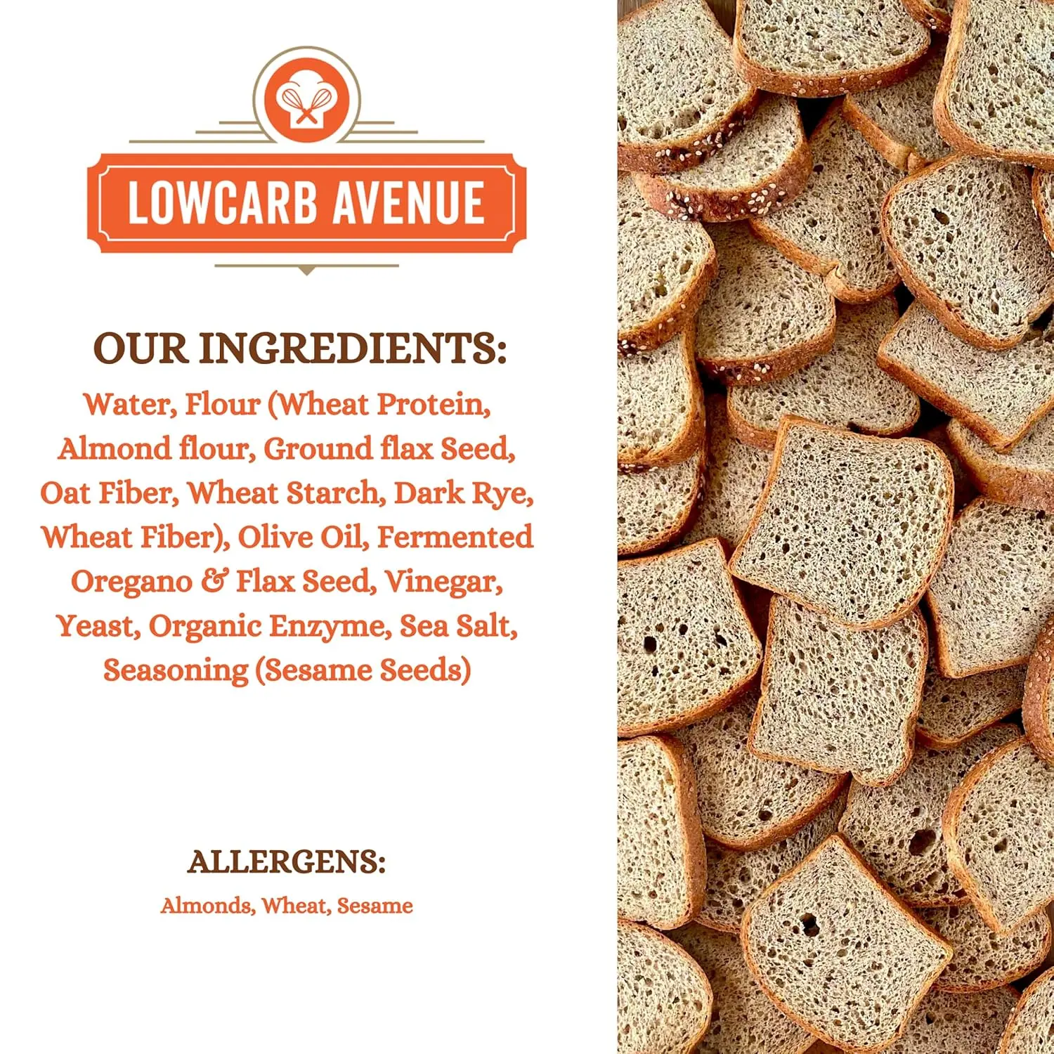 Low Carb Sesame Seed Bread (2 Pack) - Image 4