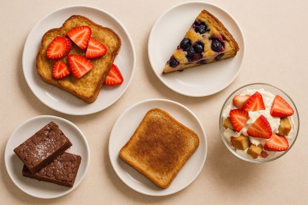 Sweets Desserts with low calorie bread